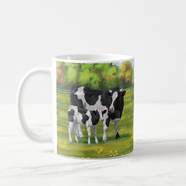 Taza De Café Vaca Holstein y ternera en salsa de verano (Izquierda)