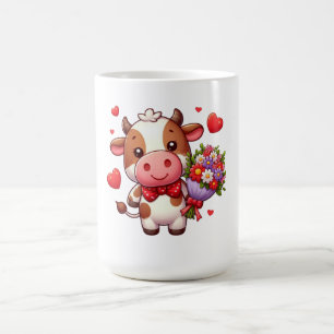 Taza De Café Vaca linda del día de San Valentín