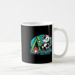 Taza De Café Vaca Linda En La Fogata Divertido S'more Camping