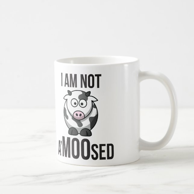 Taza De Café Vaca linda - no soy A'MOOsed (Derecha)