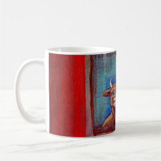 Taza De Café Vaca loca - ARTE emocional de la vaca del