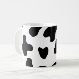 Taza De Café Vaca moderna hermosa en blanco y negro