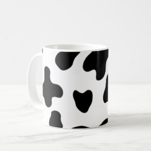 Taza De Café Vaca moderna hermosa en blanco y negro