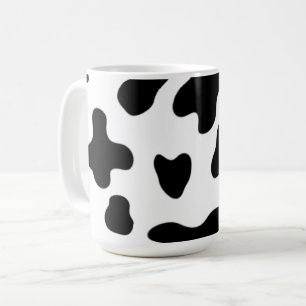 Taza De Café Vaca moderna hermosa en blanco y negro