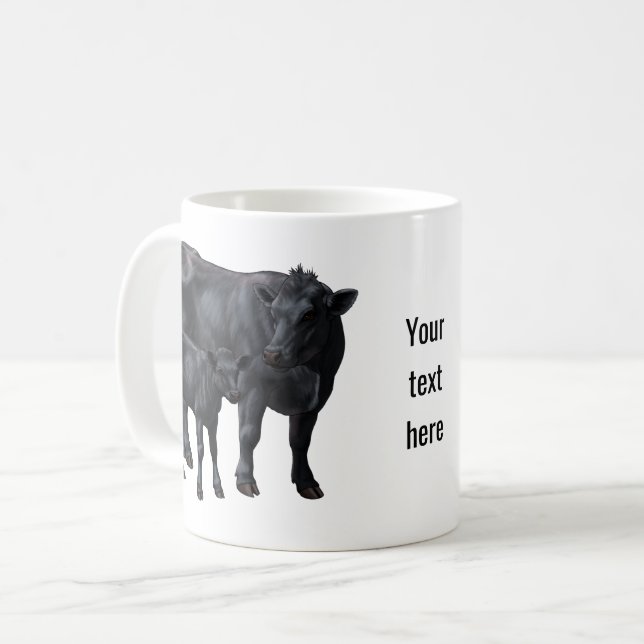 Taza De Café Vaca negra de ángulos y ternera (Anverso izquierdo)
