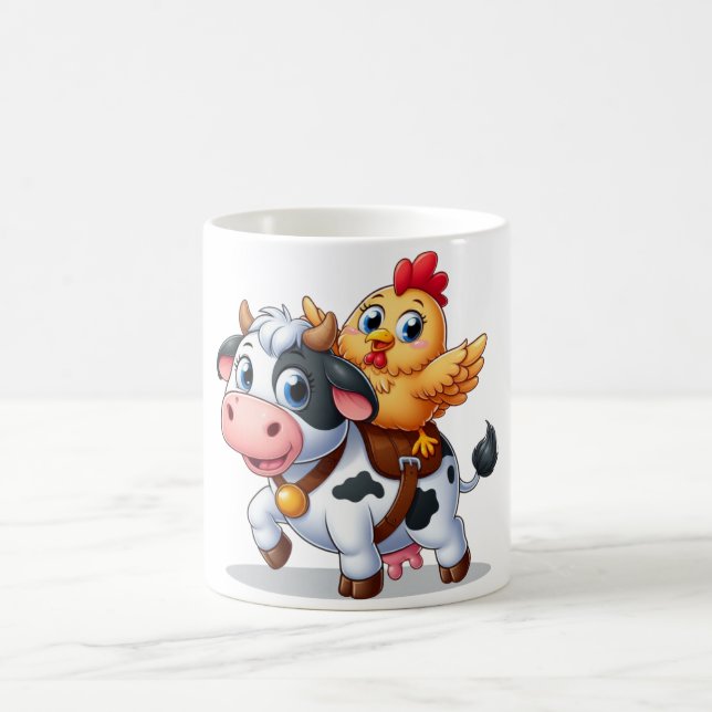 Taza De Café vaca/pollo personalizado lindo (Centro)