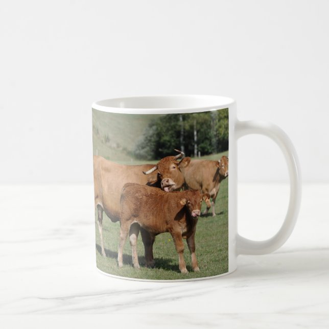 Taza De Café Vaca que lame su becerro (Derecha)