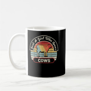 Taza De Café Vaca Retro Vintage Sólo un Chica que ama la carne 