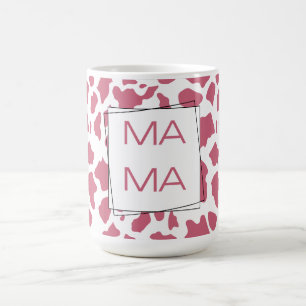 Taza De Café Vaca rosa impresa “MAMÁ”