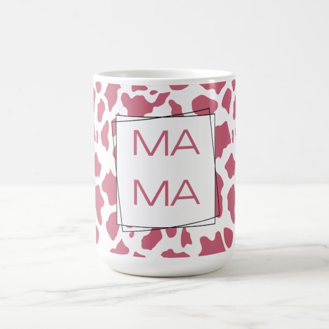 Taza De Café Vaca rosa impresa “MAMÁ” (Centro)