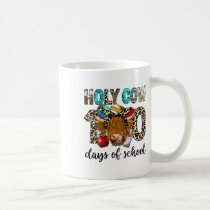 Taza De Café Vaca Santa 100 Días De Vaca Escolar 100 Día De Col