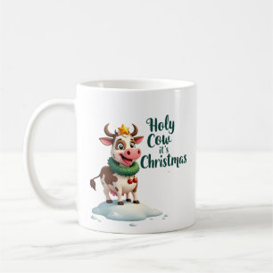 Taza De Café Vaca Santa Es Navidad Camiseta Vaca Navidad (3)