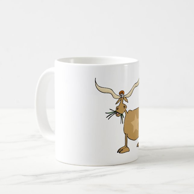 Taza De Café Vaca Texas Longhorn con Estrella (Anverso izquierdo)