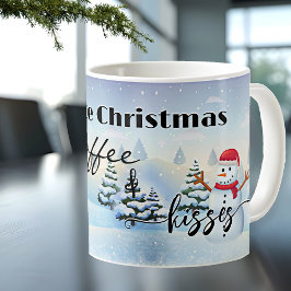 Taza De Café Vacaciones De Café Y Besos De Navidades Blancos