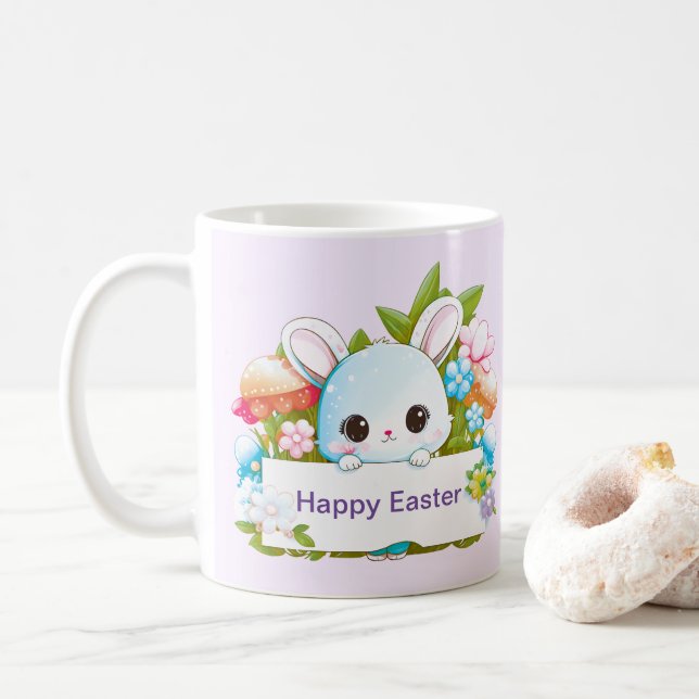 Taza De Café Vacaciones de conejo de Pascua (Con donut)