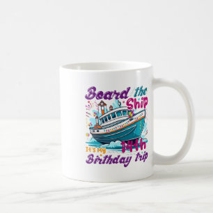 Taza De Café Vacaciones de crucero por 14 cumpleaños de 14 años