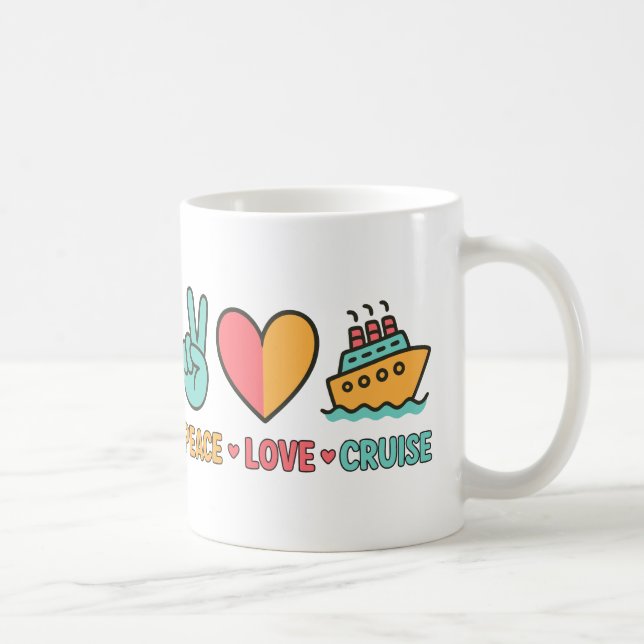 Taza De Café Vacaciones de cruceros por amor a la paz (Derecha)