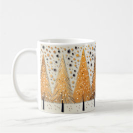 Taza De Café Vacaciones de los Árboles de Navidad brillantes co