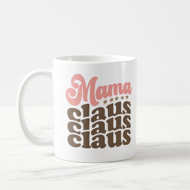 Taza De Café Vacaciones de los Navidades Mama Claus Retro Groov (Izquierda)
