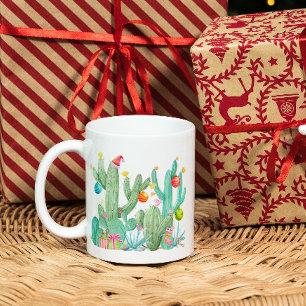 Taza De Café Vacaciones de Navidad del Cactus del Suroeste del 