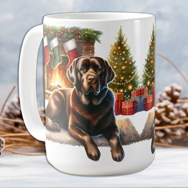 Taza De Café Vacaciones de Navidades de perros copiosos de Labr (Subido por el creador)