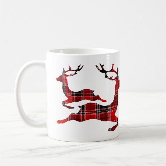 Taza De Café Vacaciones de renos rojos para navidades (Izquierda)