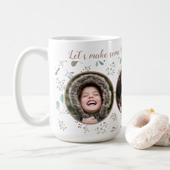 Taza De Café Vacaciones de tres momentos feroces de fotos (Con donut)