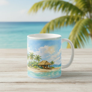 Taza De Café Vacaciones de Verano Paraíso de Isla Tropical