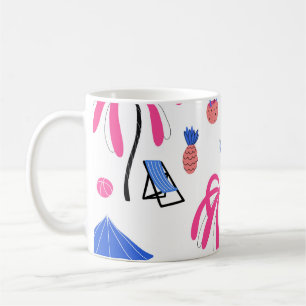 Taza De Café Vacaciones de verano: Patrón de piñas de palmeras