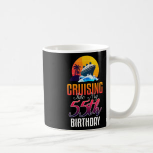Taza De Café Vacaciones en Crucero Cumpleaños 55 Años Navegando