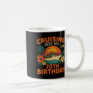 Taza De Café Vacaciones en Crucero Cumpleaños 70 Navegando haci