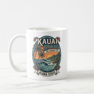 Taza De Café Vacaciones en la playa de Kauai Hawaii Viajes Aloh