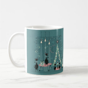 Taza De Café Vacaciones familiares de gatos a mediados del sigl