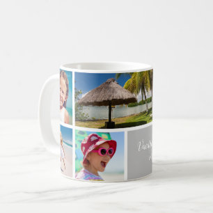 Taza De Café Vacaciones familiares o parejas 5 Photo Keepsake,