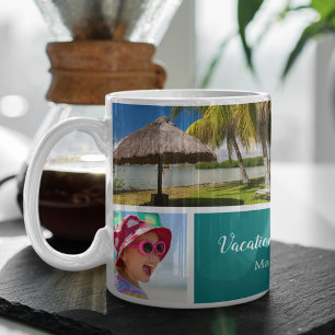 Taza De Café Vacaciones familiares o parejas 5 Photo Keepsake, 