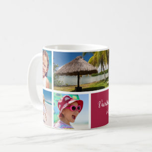 Taza De Café Vacaciones familiares o parejas 5 Photo Keepsake,