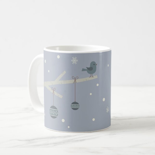 Taza De Café Vacaciones invernales personalizado de aves gorjer (Anverso izquierdo)