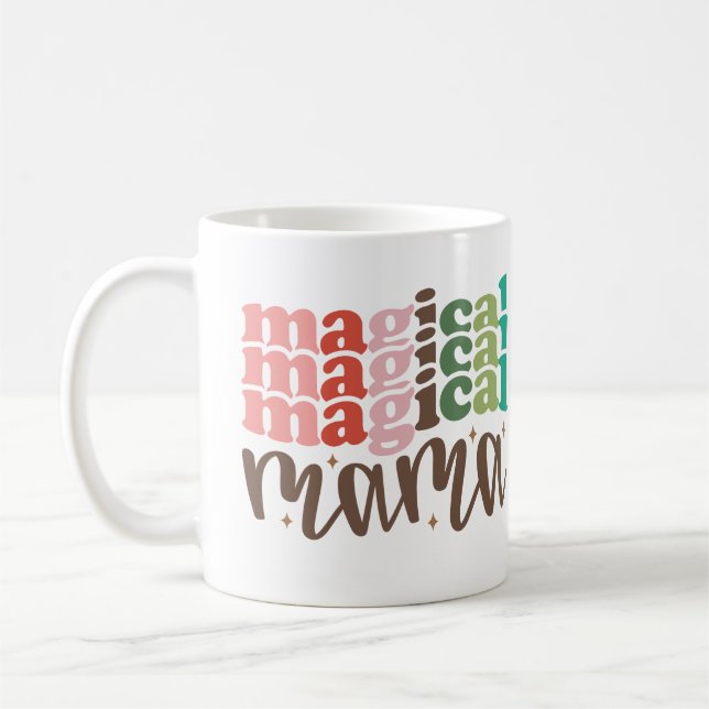 Taza De Café Vacaciones mágicas de los Navidades Mama Retro Gro (Izquierda)