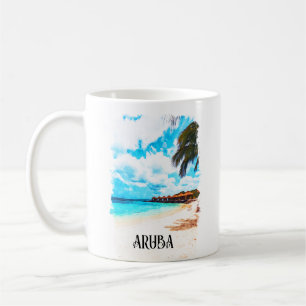 Taza De Café Vacaciones mínimas en la isla caribeña de Aruba
