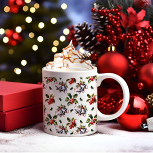 Taza De Café Vacaciones navideñas vírgenes, campanas plateadas