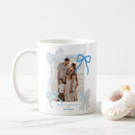 Taza De Café Vacaciones para Navidades de fotos de Blue Bows de