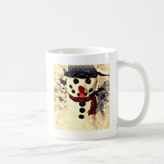 Taza De Café Vacaciones que dejen que nieve Adorable Snowman (Derecha)
