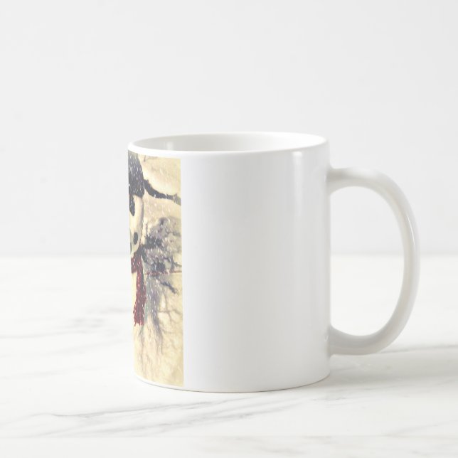 Taza De Café Vacaciones que dejen que nieve Adorable Snowman (Derecha)