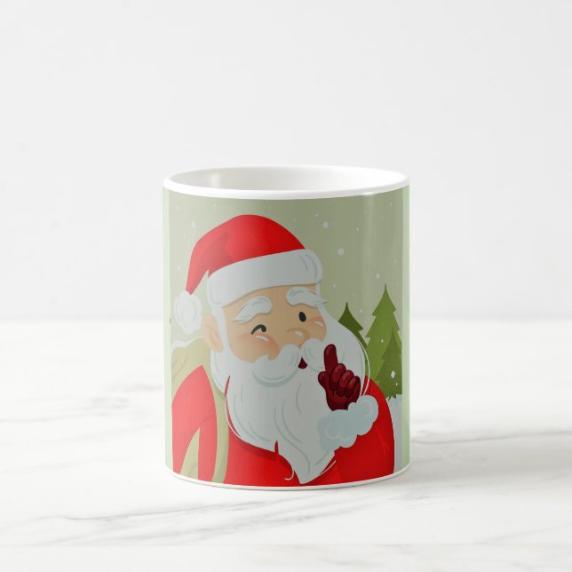 Taza De Café Vacaciones Santa Claus y copos de nieve (Centro)