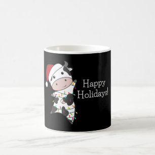 Taza De Café Vacas animadas de invierno animadas para Navidades
