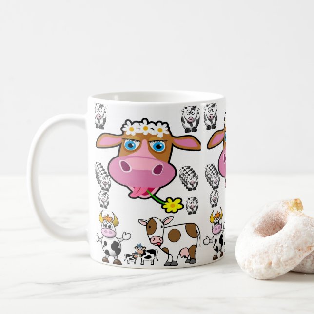 Taza De Café vacas de barro (Con donut)