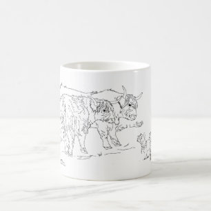 Taza de café "Vacas" de las Tierras Altas con Scot