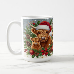 Taza De Café Vacas de las Tierras Altas en Corona Navideña Fest