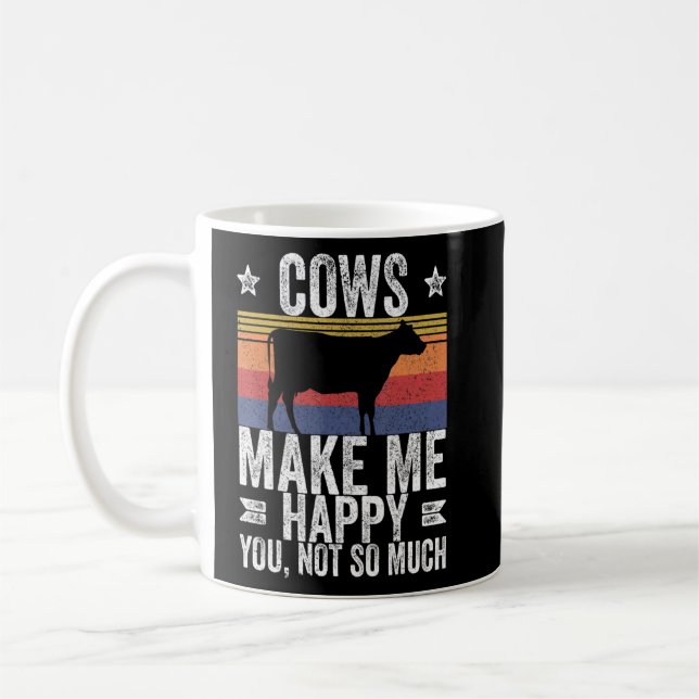 Taza De Café Vacas Granjas Me Hacen Feliz No Tanto 1 (Izquierda)
