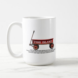 Taza De Café Vagón rojo retro de la isla de Fire Island playa v